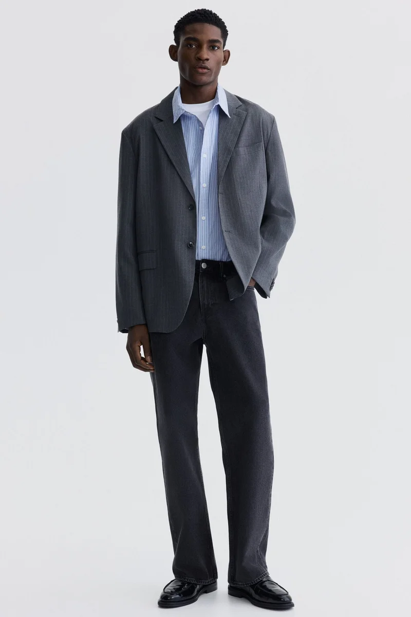 اتش اند ام جاكيت بصف أزرار أحادي بقصّة واسعة