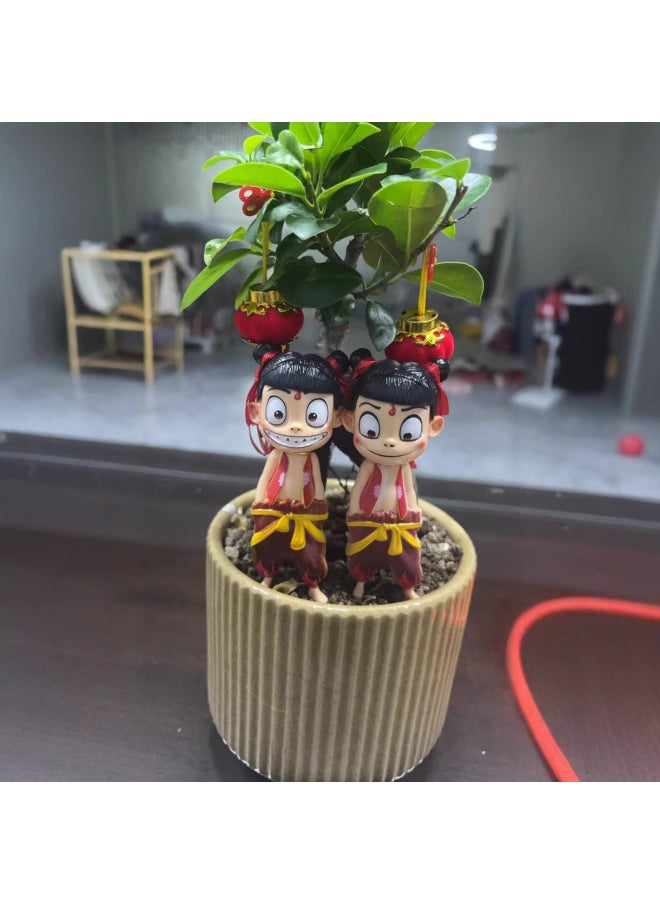 Shake Tone With Shake Head Which Doll Press Head To Face Doll Expression Package Ornaments Trendy Play Doll Toy-Specifications:Shaking Head Doll Nezha (without Lights) (expression Is Random)  - Image 5