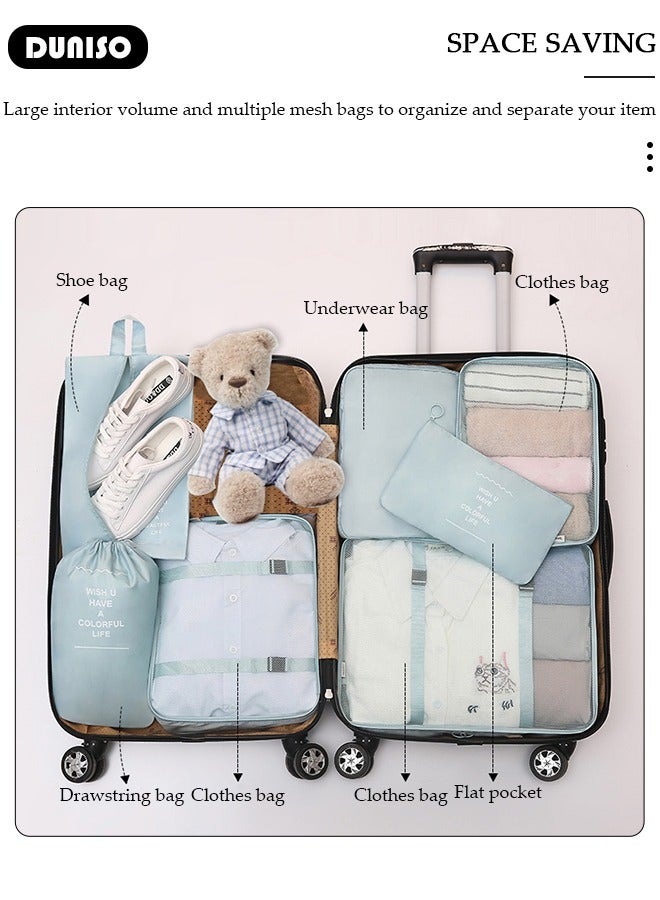 DUNISO 7 Piece Travel Organizer Bags for Luggage, Waterproof and Durable Travel Bags, Packing Cubes for Travel, Compression Cubes for Suitcases, Travel Bags for Clothes, Toiletries, Clothing, Underwear  - Image 2