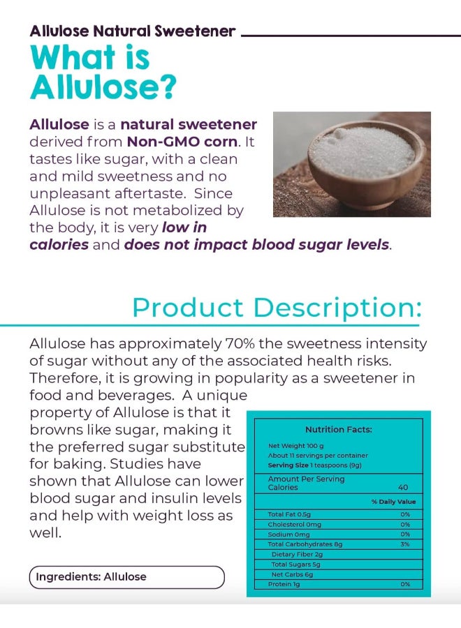 Livsmart Allulose Sweetener Powder, Low Calorie Sugar Alternative (250g) - Image 5