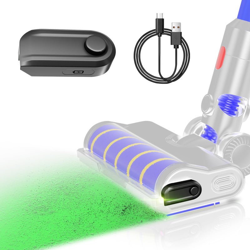 Vacuum Lamp Compatible with Dyson Vacuum Cleaner Dust Display Lamp Dust Detection Light Rechargeable Vacuum Green Light Attachment
