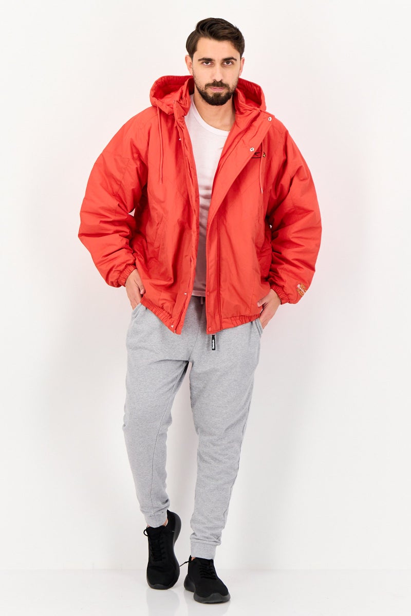 Reebok جاكيت رياضي للرجال بأكمام طويلة مناسب للخارج، أحمر - Image 2