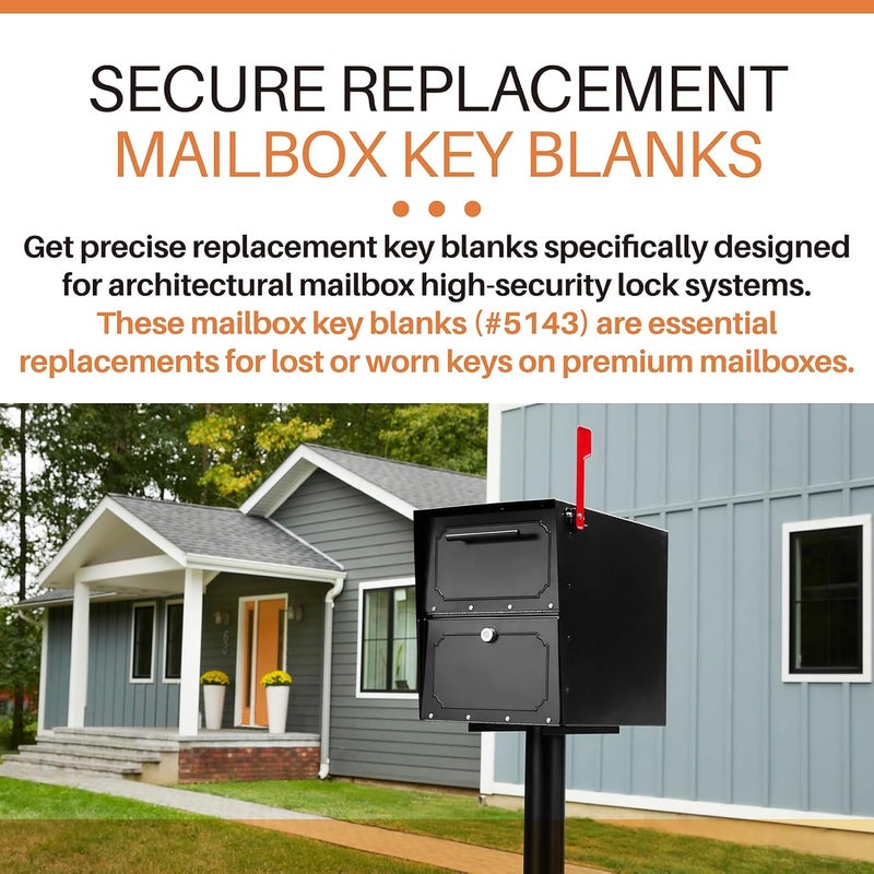 Xinxinlin ​​5 Pack Architectural Mailboxes 5143 Replacement Key Blanks for High Security Mailbox Locks​​ - Image 5