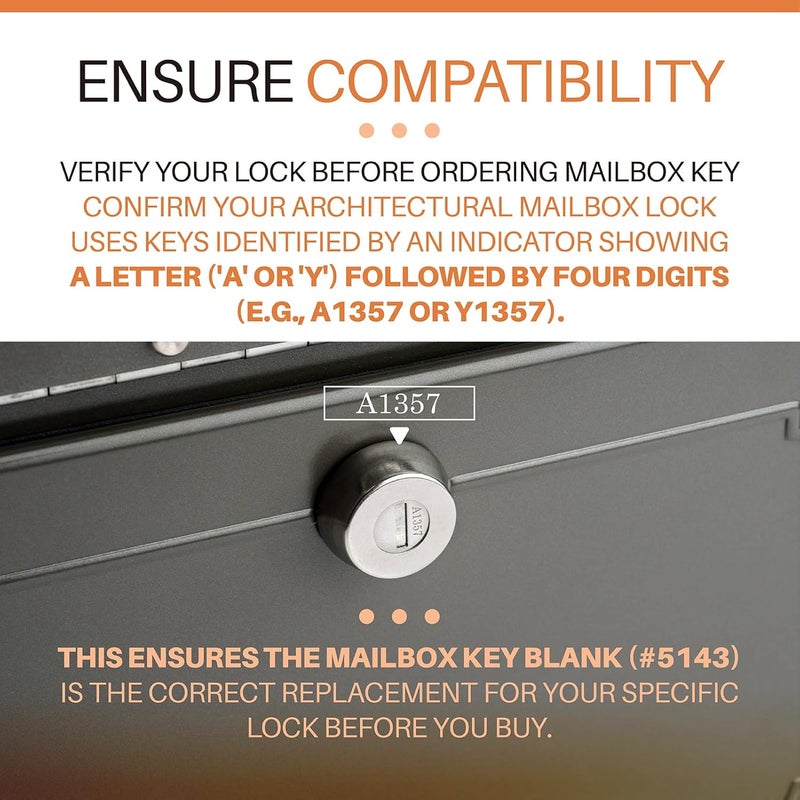 Xinxinlin ​​5 Pack Architectural Mailboxes 5143 Replacement Key Blanks for High Security Mailbox Locks​​ - Image 4