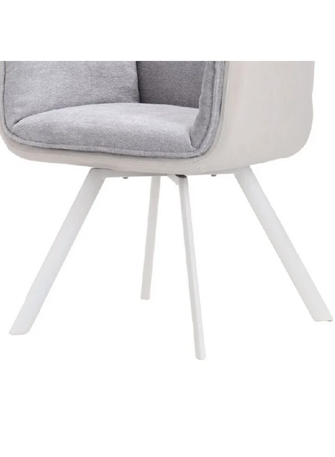 Micasa Dining Chair with 180-Degree Swivel Grey and White 86 x 63.5 x 63.5 cm DD8386-1TR