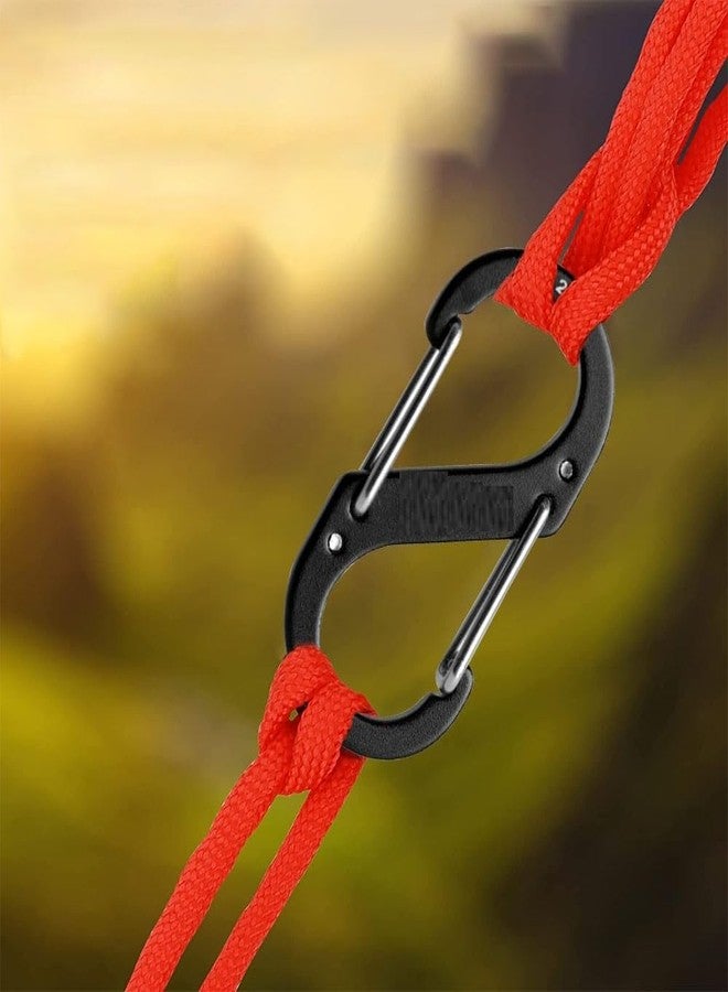 Kidultz (Pack of 5) Carabiner Clip Snap Hooks Lightweight Aluminum S-Type Dual Locking Clips Carabiner Keychain for Hiking Backpack Outdoor Camping Buckle (Multicolour) - Image 4