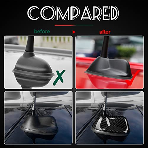 AIRSPEED Shark Fin Antenna Cover Carbon Fiber Car Radio Signal With Adhesive Base for Mini Cooper R55 2007-2014, R56 2006-2013, Style B (Black) - Image 3