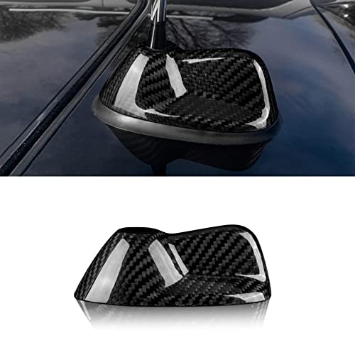 AIRSPEED Shark Fin Antenna Cover Carbon Fiber Car Radio Signal With Adhesive Base for Mini Cooper R55 2007-2014, R56 2006-2013, Style B (Black) - Image 1