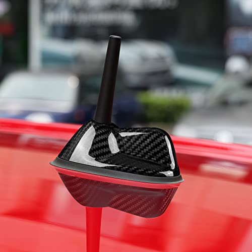 AIRSPEED Shark Fin Antenna Cover Carbon Fiber Car Radio Signal With Adhesive Base for Mini Cooper R55 2007-2014, R56 2006-2013, Style B (Black) - Image 4