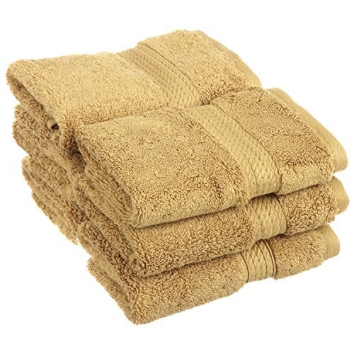 Superior Egyptian Cotton Pile Face Towel/Washcloth Set of 6, Ultra Soft Luxury Towels, Thick Plush Essentials, Absorbent Heavyweight, Guest Bath, Hotel, Spa, Home Bathroom, Shower Basics, Toast - Image 1