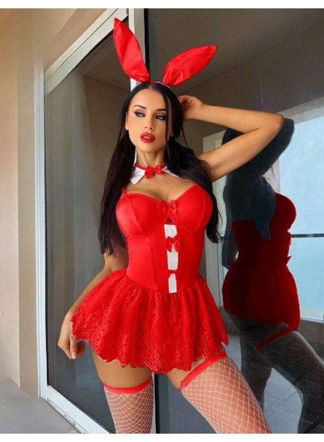 لانجيري تنكري حريمي دانتيل مزين بفيونكة ستان – تصميم أنثوي - Image 3