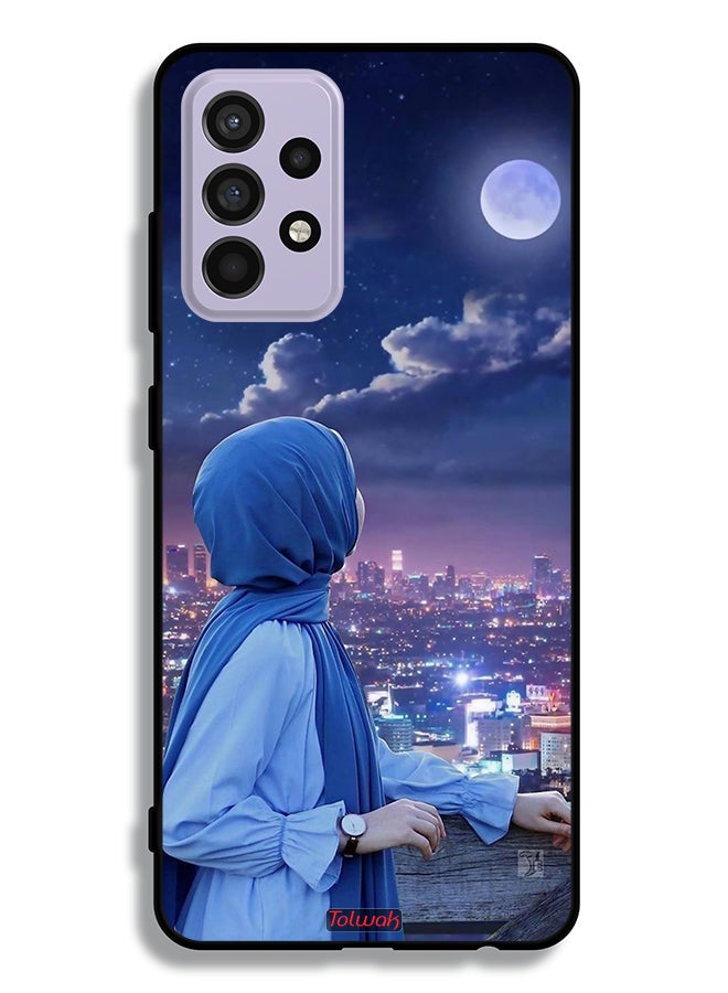 Tolwak Samsung Galaxy A52 5G Protective Case Cover Looking At Moon Hijab Girl - Image 1