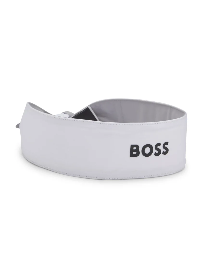 BOSS Sports headband in stretch twill with printed logo
