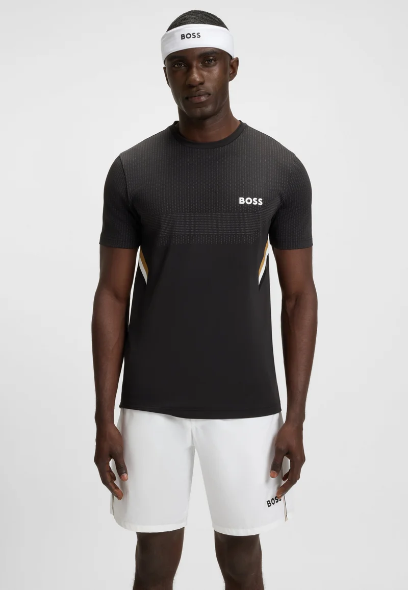 BOSS Sports headband in stretch twill with printed logo