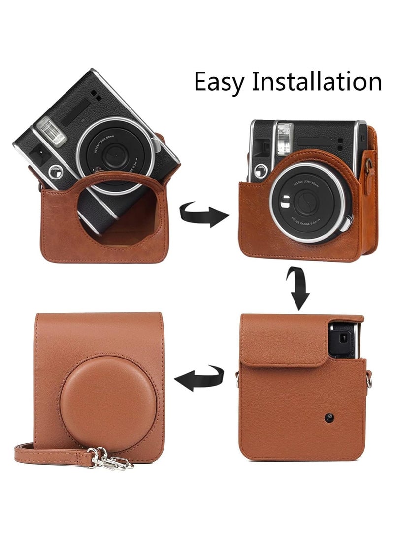 General Leather Camera Bag Compatible with Fujifilm Instax Square SQ40 Film Camera with Adjustable Shoulder Strap Bag Protective Case  - Image 4