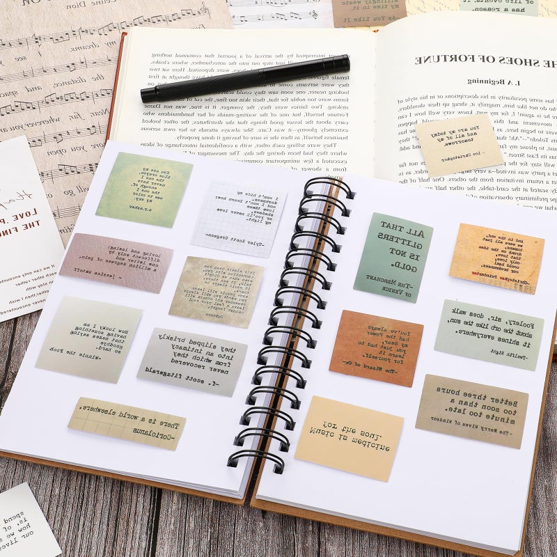 Dimeho 120 Pcs Motivational Quote Typewriter Style Scrapbook Stickers - Non-Repetitive Vintage Famous Words, Retro Inspirational Journaling for Planner, Junk Journal, Scrapbooks - Image 4
