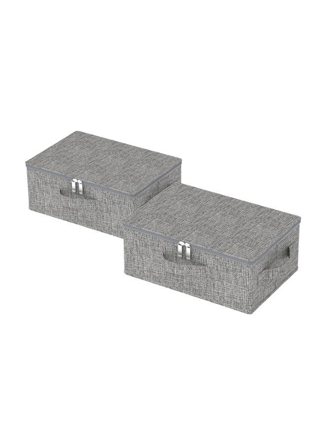 ENUMAIL Underbed Storage boxes,Storage Bins with Lid,Foldable Blanket Storage Bags,Storage Drawer for Organizing Clothes,Shoes,Blankets,Pillows,15 x 10.2 x 5.9 Inches,Grey,2 Pack - Image 1