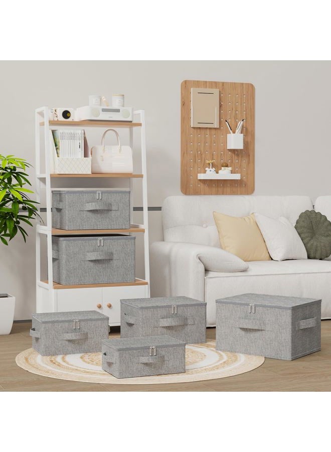 ENUMAIL Underbed Storage boxes,Storage Bins with Lid,Foldable Blanket Storage Bags,Storage Drawer for Organizing Clothes,Shoes,Blankets,Pillows,15 x 10.2 x 5.9 Inches,Grey,2 Pack - Image 2