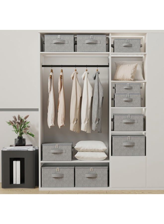 ENUMAIL Underbed Storage boxes,Storage Bins with Lid,Foldable Blanket Storage Bags,Storage Drawer for Organizing Clothes,Shoes,Blankets,Pillows,15 x 10.2 x 5.9 Inches,Grey,2 Pack - Image 3