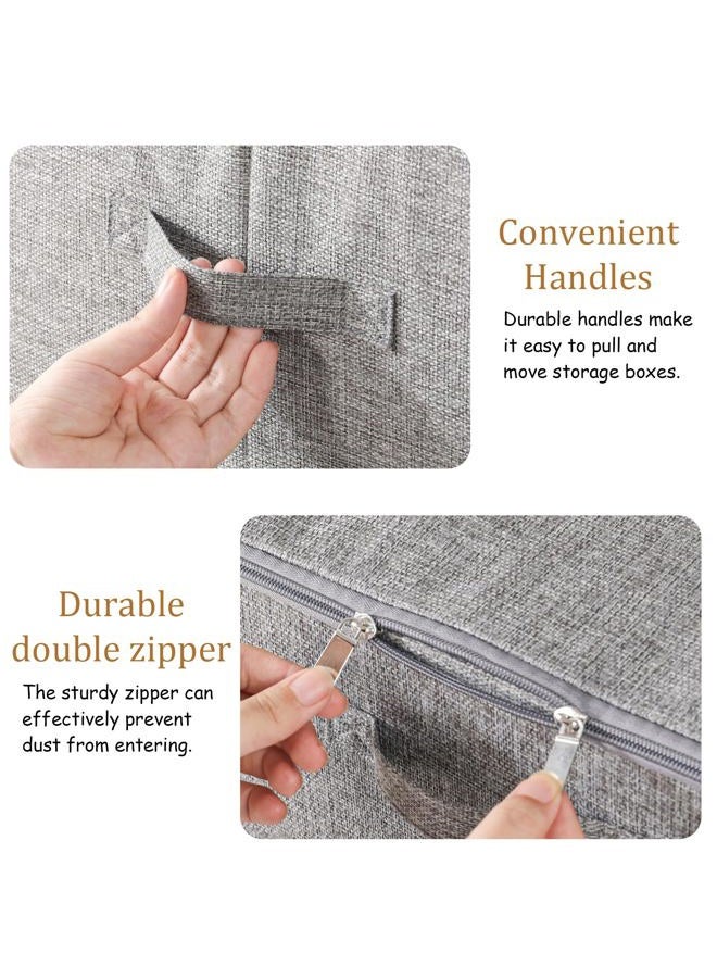 ENUMAIL Underbed Storage boxes,Storage Bins with Lid,Foldable Blanket Storage Bags,Storage Drawer for Organizing Clothes,Shoes,Blankets,Pillows,15 x 10.2 x 5.9 Inches,Grey,2 Pack - Image 5
