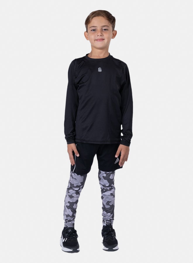 Ghost Boy's Base Leggings - Gray Camo - Image 3