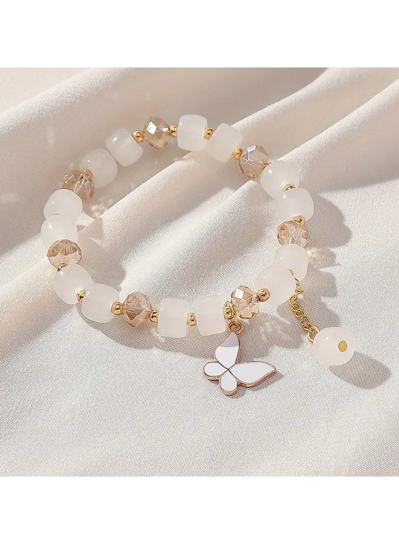 Goolsky سوار مرن بتصميم فراشة مزين بالخرز للنساء، مجوهرات يدوية بتصميم حيواني - Image 1