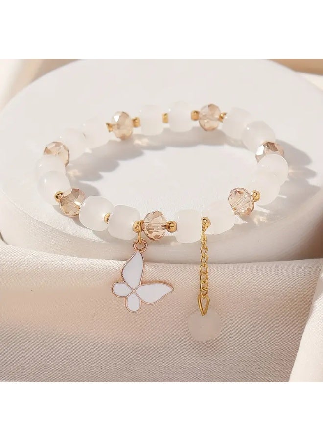 Goolsky سوار مرن بتصميم فراشة مزين بالخرز للنساء، مجوهرات يدوية بتصميم حيواني - Image 4