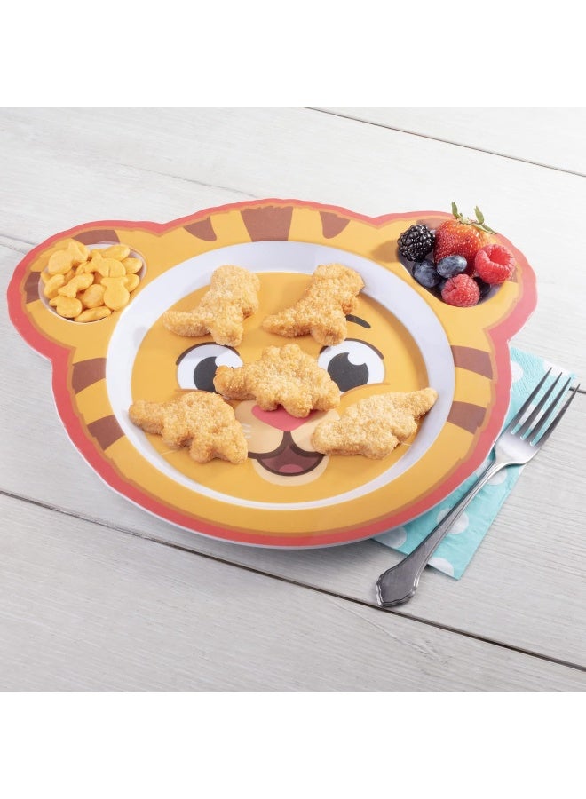 أس سي أس دايركت Daniel Tiger Mealtime Feeding Plates - Set of 4, Cute Dishes for Kids w/ Daniel Tiger, Trolley, Katerina Kitty Cat  Elaina - Image 4