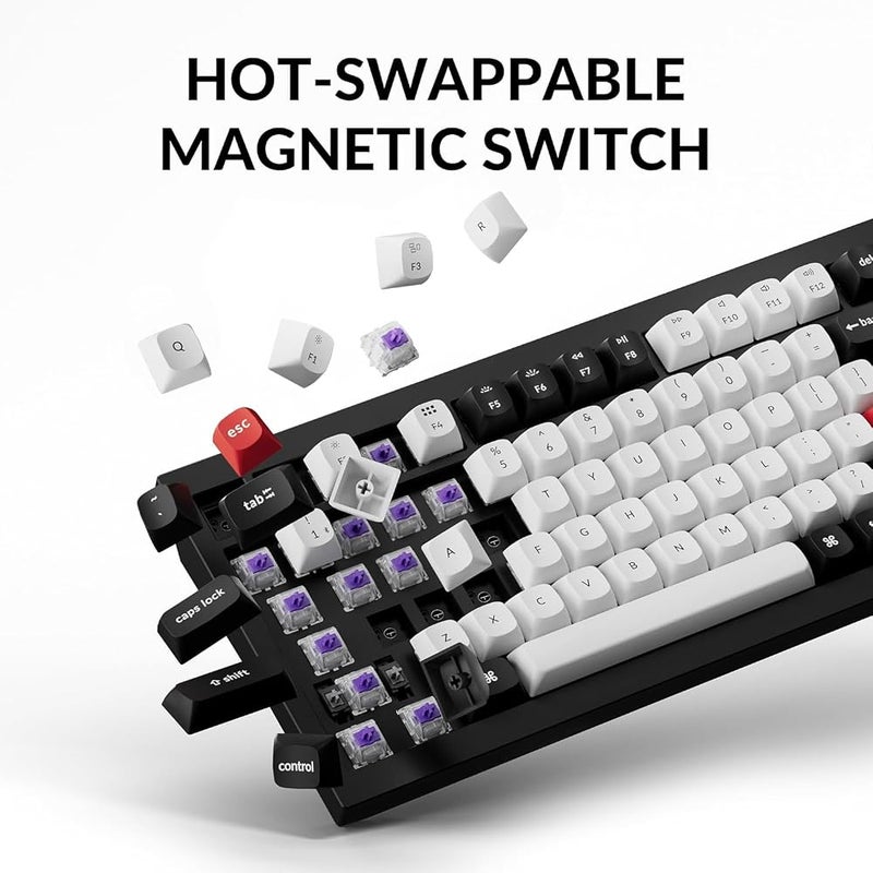Keychron Q1 HE Wireless Mechanical Keyboard, Hall Effect Magnetic Switches, Rapid Trigger, RGB, QMK/VIA, 2.4 GHz/Bluetooth, Hot-Swappable, Arabic/English Layout, for Mac/Windows/Linux, Black - Image 5