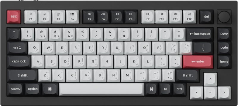 Keychron Q1 HE Wireless Mechanical Keyboard, Hall Effect Magnetic Switches, Rapid Trigger, RGB, QMK/VIA, 2.4 GHz/Bluetooth, Hot-Swappable, Arabic/English Layout, for Mac/Windows/Linux, Black - Image 1