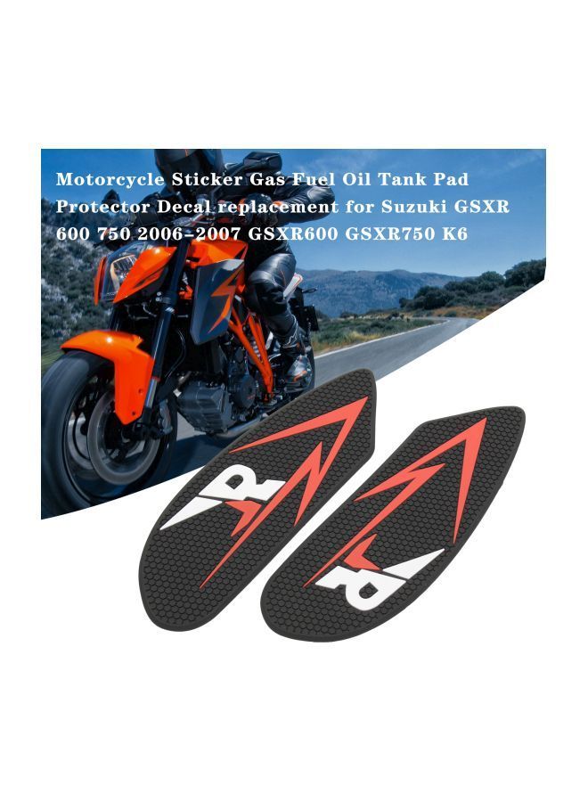 NIBEMINENT 2-Piece Protector Tank Pad Sticker For Suzuki GSXR600/GSXR750 K6 (2006-2007) - Image 4