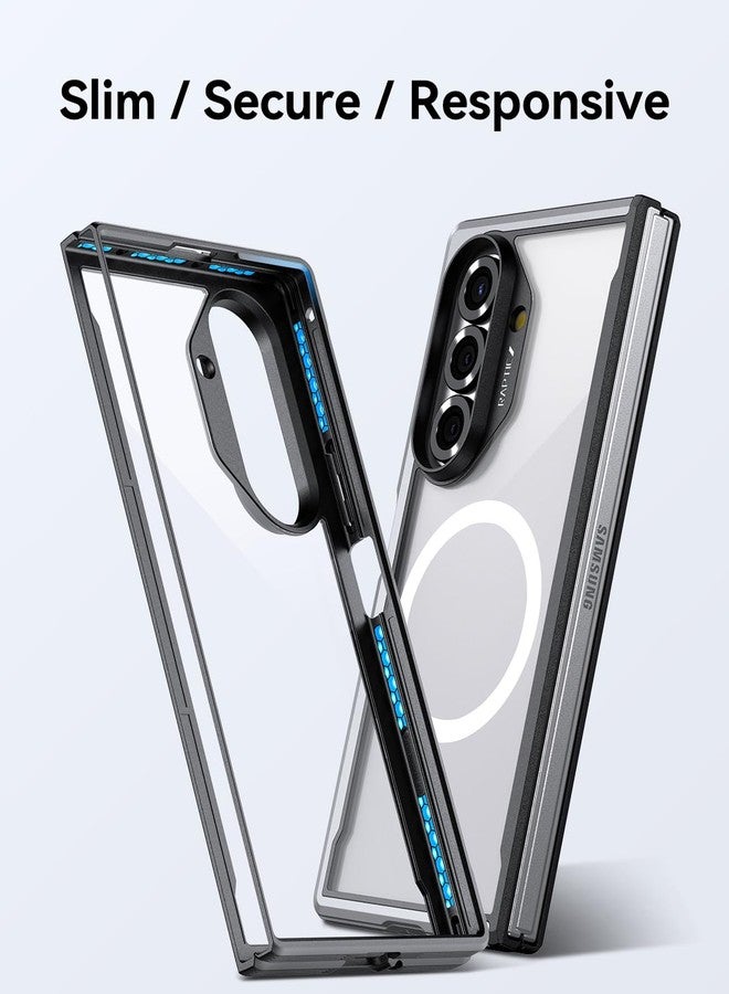 RAPTIC Shield Magnetic Case for Samsung Galaxy Z Fold 7-Compatible with MagSafe, [13FT Mil-Grade Drop Protection], Durable Anodized Shockproof Aluminum Frame Slim Samsung Z Fold 7 Case, Black 499316 - Image 5