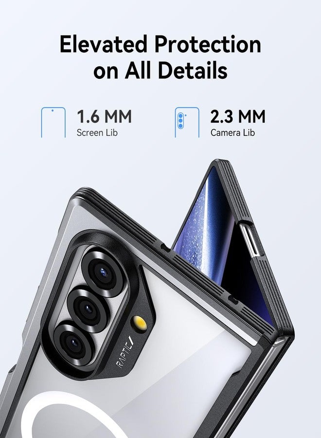 RAPTIC Shield Magnetic Case for Samsung Galaxy Z Fold 7-Compatible with MagSafe, [13FT Mil-Grade Drop Protection], Durable Anodized Shockproof Aluminum Frame Slim Samsung Z Fold 7 Case, Black 499316 - Image 4