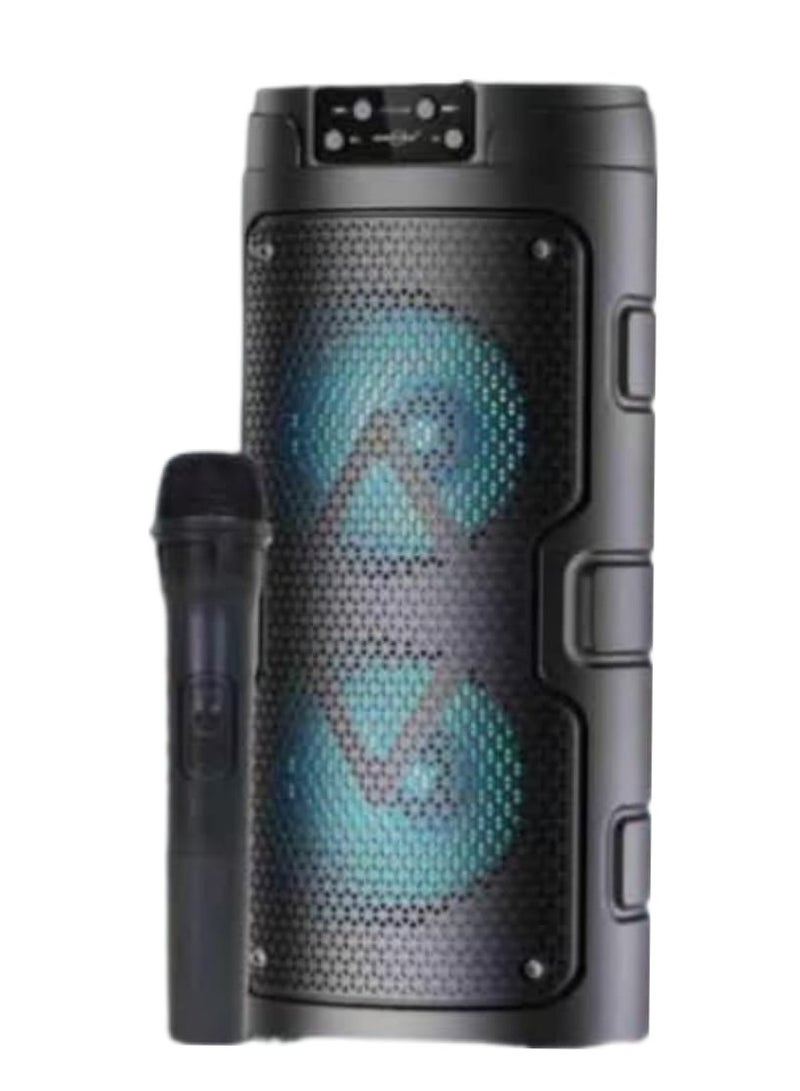 نظام مكبر صوت Greatnice GTS 2129 المحمول بتقنية البلوتوث مع ميكروفون، ومخرج صوت قوي، وتأثيرات LED متعددة الأوضاع - مثالي للموسيقى والإعلانات والترفيه