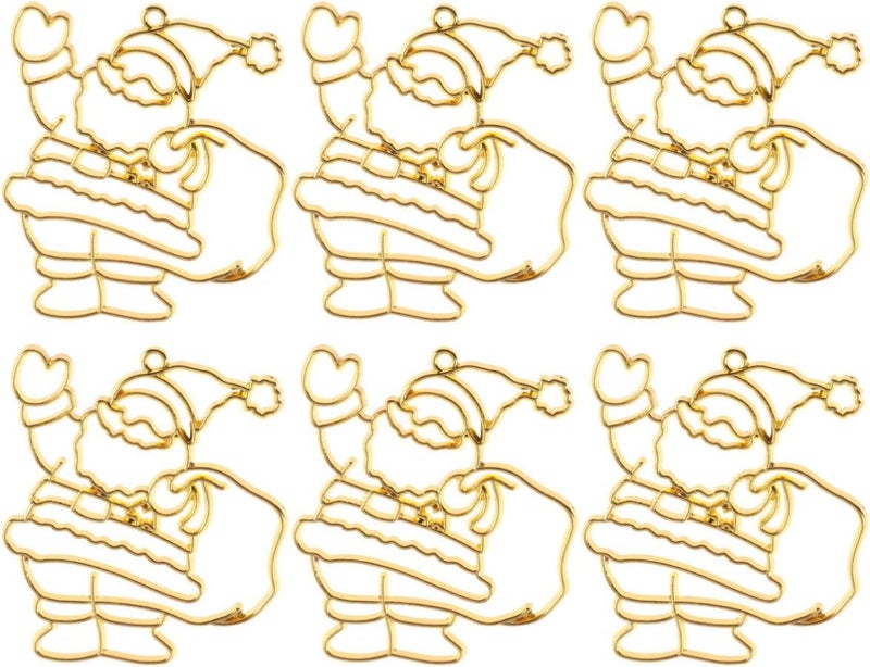 كلاراكو 10 قطع من دلايات كلاركو ذات الإطار المفتوح لعيد الميلاد، إطارات ذهبية من الراتنج المجوف للحرف اليدوية، قلادات وأساور المجوهرات - Image 5