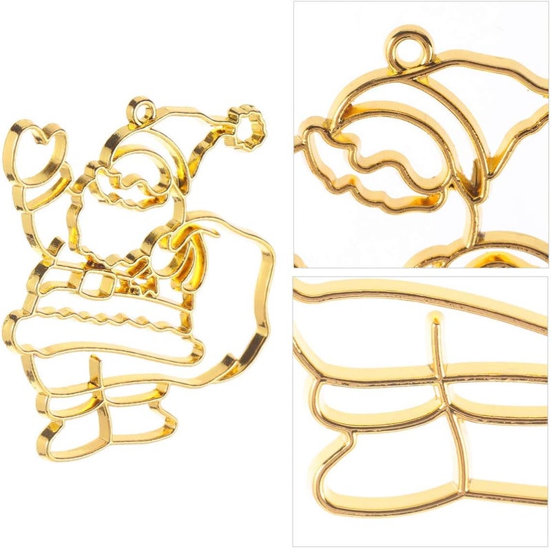 كلاراكو 10 قطع من دلايات كلاركو ذات الإطار المفتوح لعيد الميلاد، إطارات ذهبية من الراتنج المجوف للحرف اليدوية، قلادات وأساور المجوهرات - Image 2