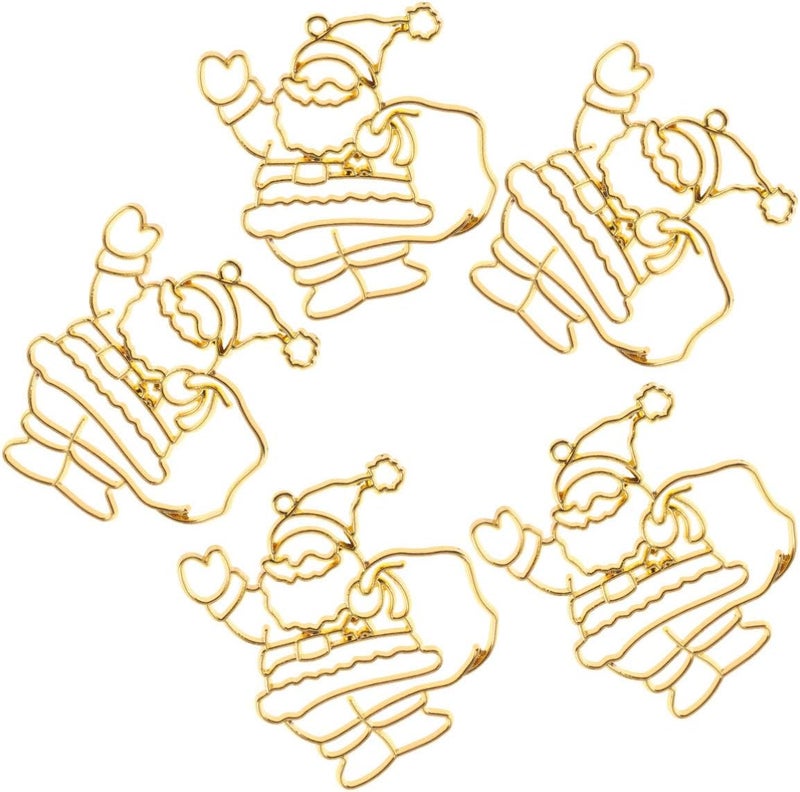 كلاراكو 10 قطع من دلايات كلاركو ذات الإطار المفتوح لعيد الميلاد، إطارات ذهبية من الراتنج المجوف للحرف اليدوية، قلادات وأساور المجوهرات - Image 1