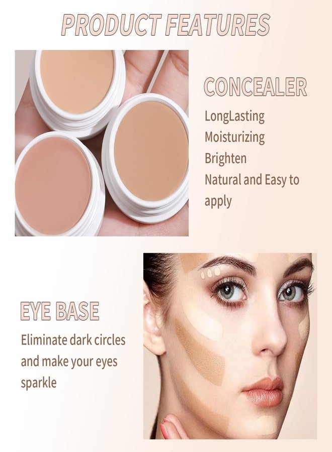 كيو اي سي كريم كونسيلر كيو آي سي بتغطية كاملة، مصحح الهالات السوداء تحت العين، مناسب لجميع ألوان البشرة، يخفي الندبات والبقع الداكنة، كونسيلر مرطب مقاوم للماء يدوم طويلاً للنساء (130، 1.41 أونصة سائلة) - Image 3