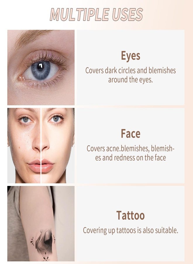 كيو اي سي كريم كونسيلر كيو آي سي بتغطية كاملة، مصحح الهالات السوداء تحت العين، مناسب لجميع ألوان البشرة، يخفي الندبات والبقع الداكنة، كونسيلر مرطب مقاوم للماء يدوم طويلاً للنساء (130، 1.41 أونصة سائلة) - Image 5