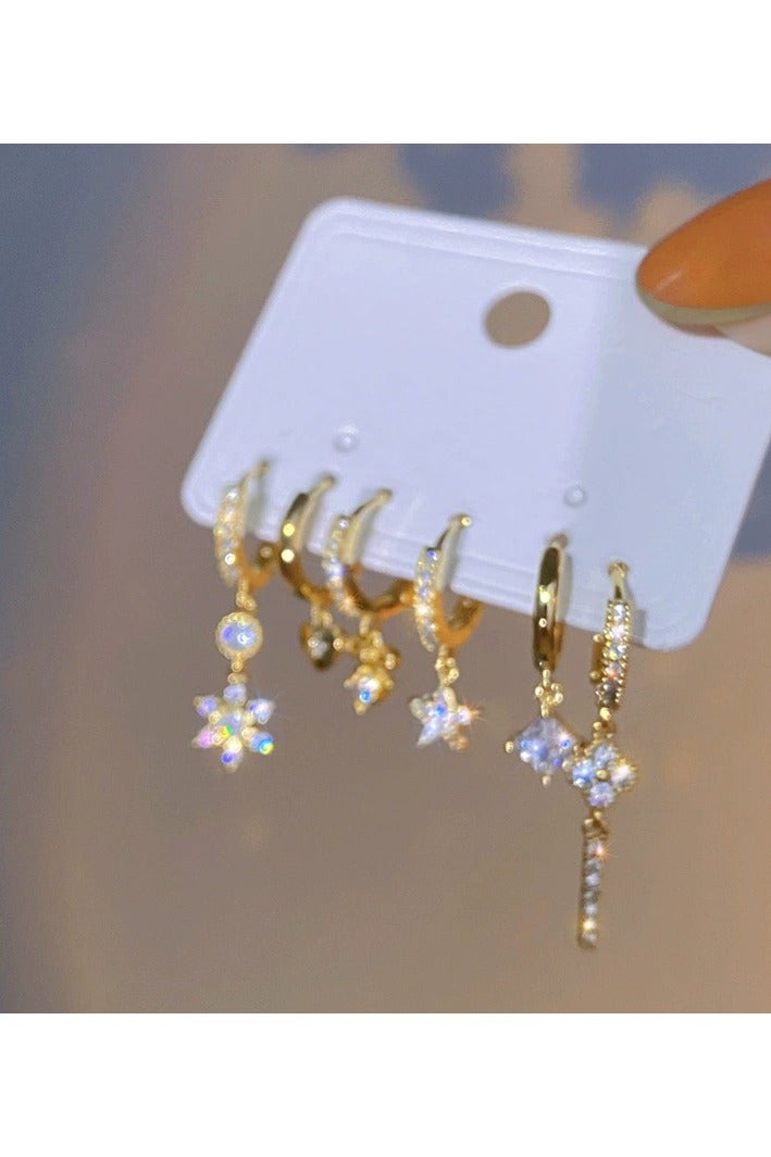Goolsky 2025 Star-Themed Ear Cuff Earring Set – 6 Pairs Fashion Lightweight Hoops & Studs for Women, Elegant Dainty Jewelry Pack - Image 5