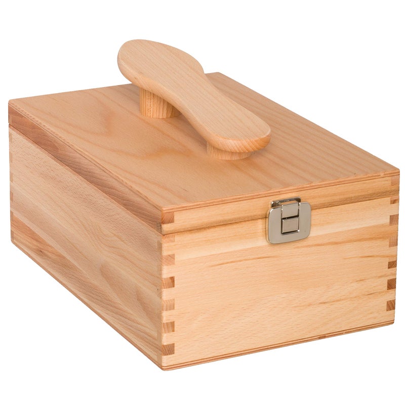 Redecker Oiled Beechwood Shoe Cleaning Box with Folding Lid 1314 x 9 x 534Inches Wooden Shoe Cleaning Box Storage Shoe Shine Box Wood Boot Shine Box Shoe Shine Box Vintage