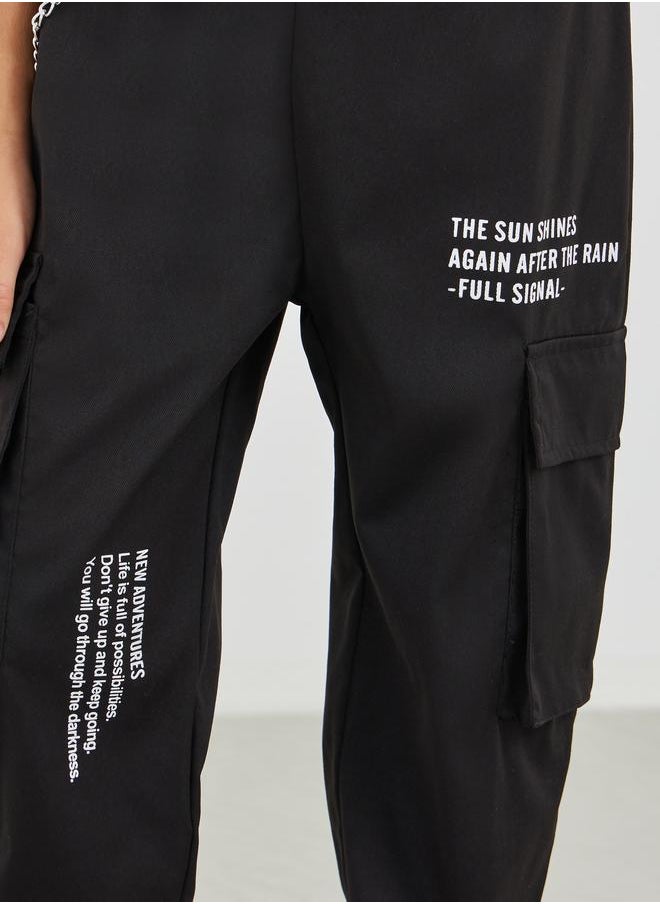 Styli Styli Printed Regular Fit Cargo Pants  - Image 3