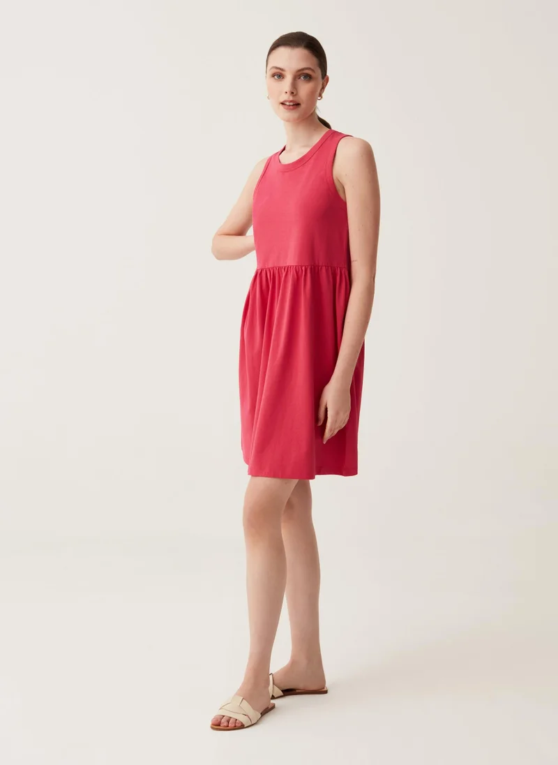 او في اس Ovs Short Sleeveless Dress In Cotton