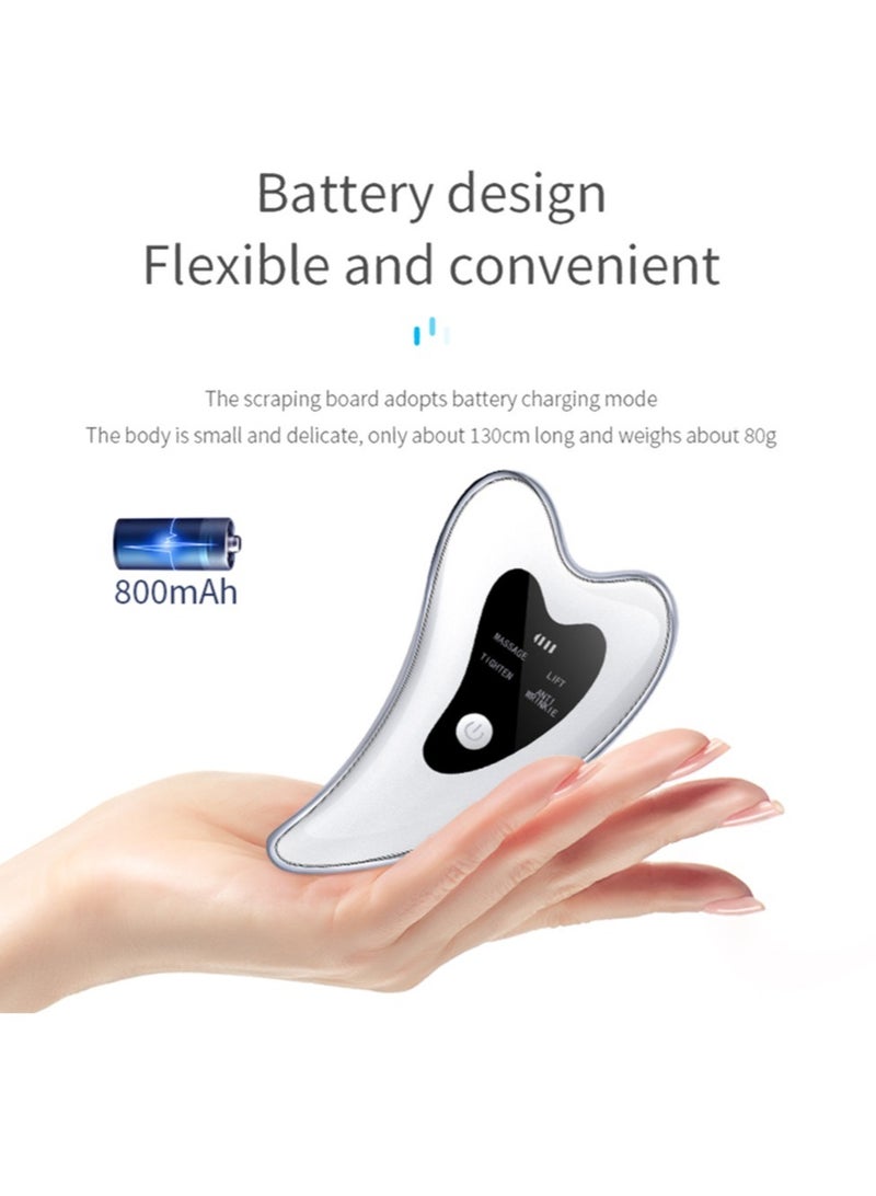 Electric Guasha Scraper, Smooth And Gentle Face Massager, Durable Skin Care Face Massager, Lightweight And Portable Face Lifting Device For Skin Tightening Puffiness Removal, (1pc, White) - Image 4