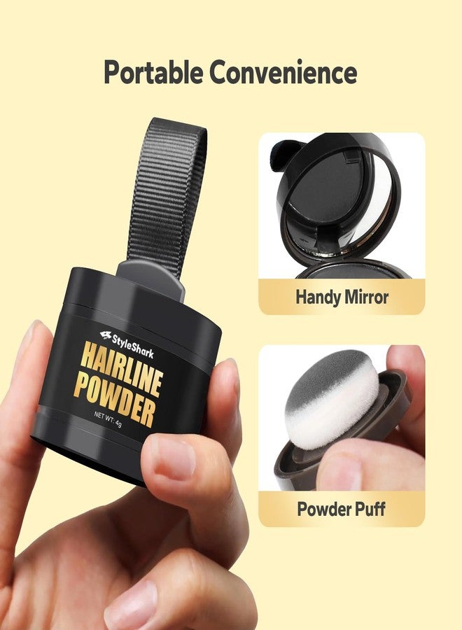 StyleShark Hairline Powder for Women & Men - Stain-Proof Root Touch Up for Thinning Hair, Sweatproof, Quick Cover Up (Black) - Image 4