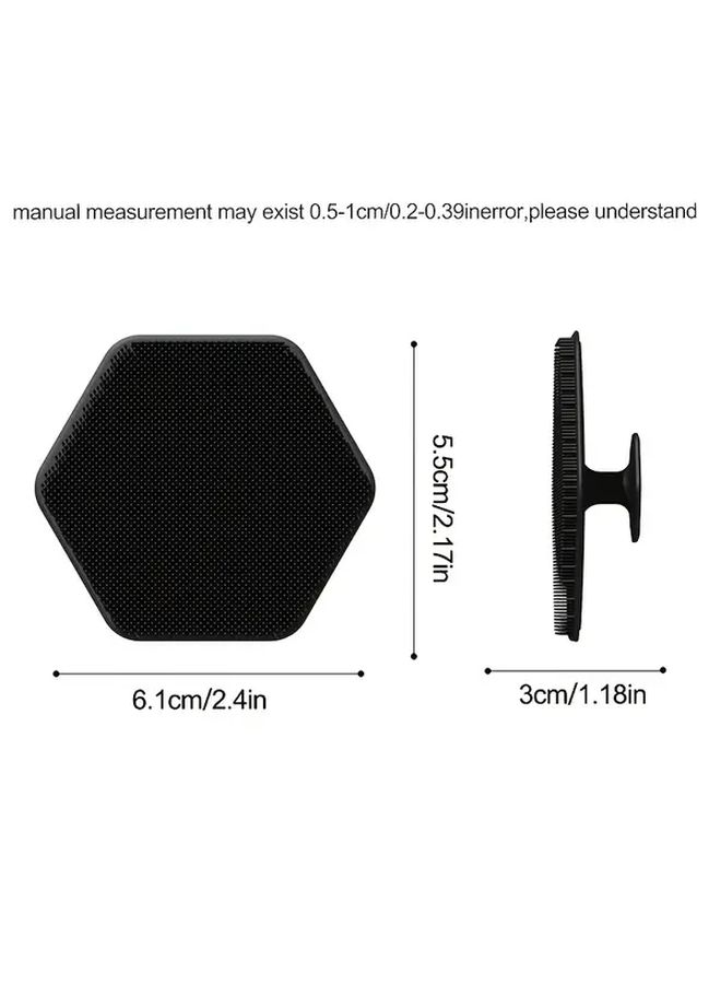Black Mens Beard Brush Soft Rubber Bristles For Gentle Exfoliating Travel Friendly Grooming Tool - Image 4