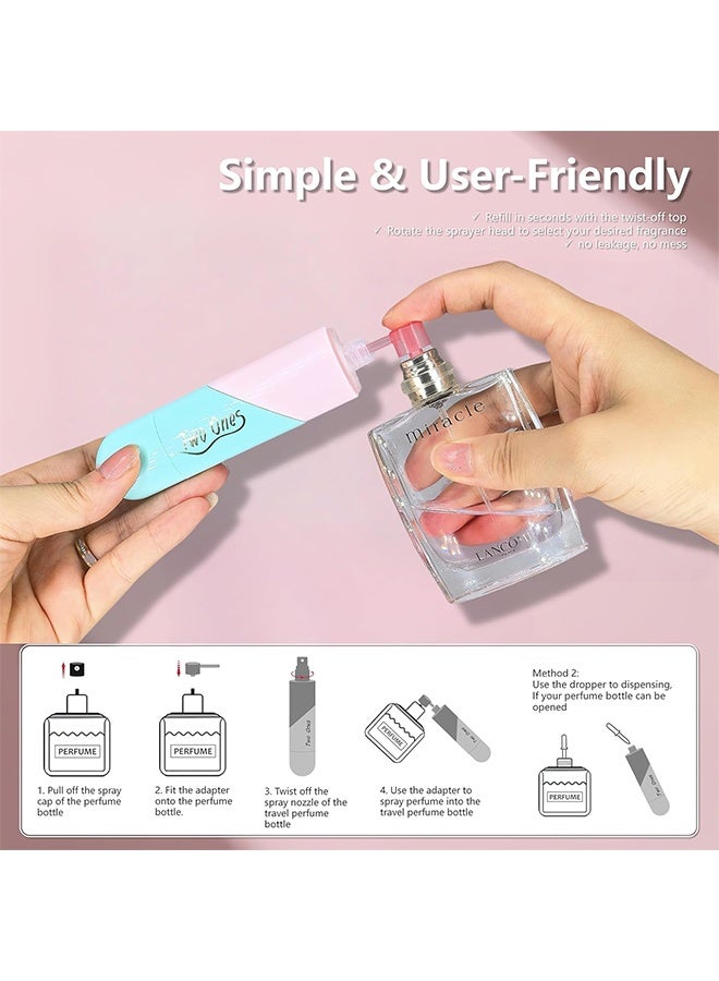 2Pcs Travel Perfume Bottle Refillable - 2 in 1 Dual Sprayer, 5ml+5ml Leak-Proof Portable Perfume Atomizer for Women & Men, Perfect for Travel, Gym, Office, Compact & Stylish Fragrance Container - Image 5