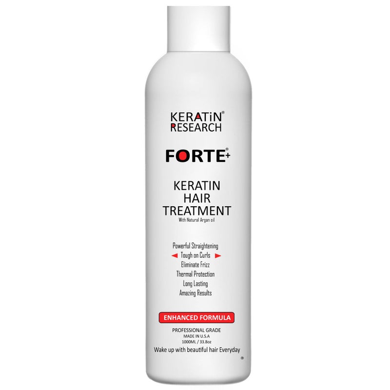 Keratin Research Keratin Brazilian Keratin Hair Blowout Treatment Extra Strength, 120ml, for Curly Hair, Enhanced Formula with Moroccan Argan Oil and Queratina Brasilera Tratamiento Forte - Image 1
