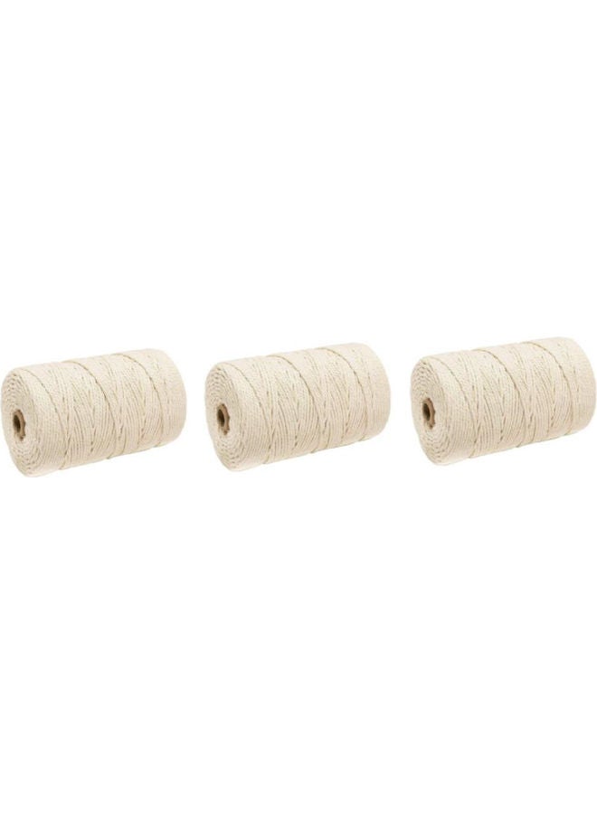 NIBEMINENT 3-Pieces Macrame Cotton Cord Beige