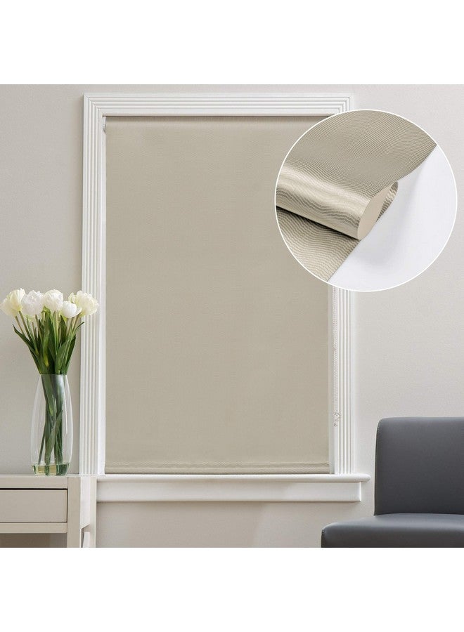 Deco Window 100% Blackout Roller Blinds for Windows (42 Inch W X 84 Inch H, Dark Beige) Sun, UV Protection & Glare Resistant for Home & Office - Image 1